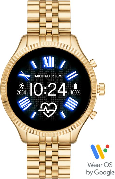 michael kors lexington 44mm smartwatch with heart rate monitor gold|Michael Kors .